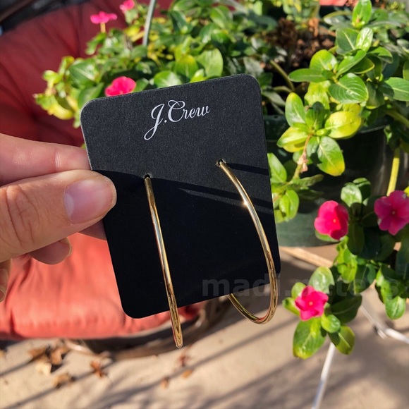 J Crew Gold Hoop Earrings - Picture 2 of 5